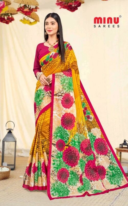 Minu Premium Cotton Saree Set - Image 6