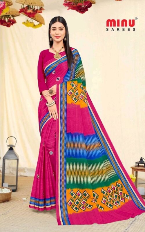 Minu Premium Cotton Saree Set - Image 2