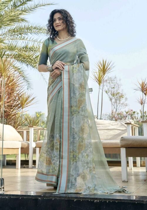 Triveni Sarees RANGISARI  Foil Embellished - Image 6