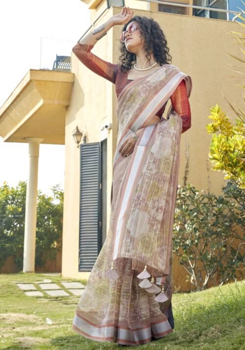 Triveni Sarees RANGISARI  Foil Embellished - Image 4