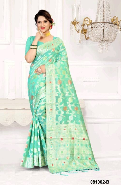 Shakunt Weaves Kasol 02 Cotton Jacquard Saree Set - Image 2