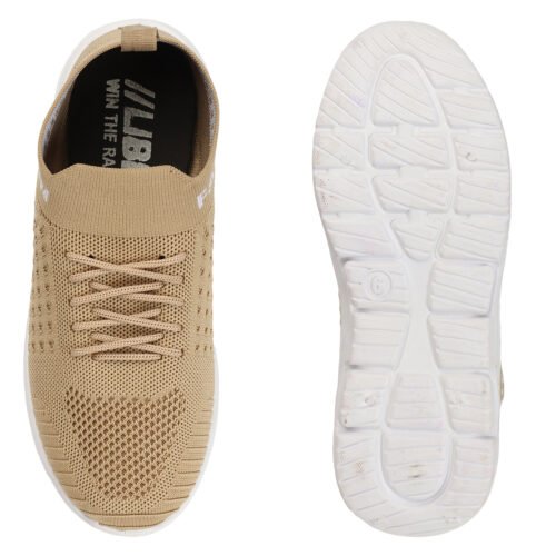 LADIES FLYKNIT SHOES 5 TO 8UK LC-6 BEIGE - Image 5