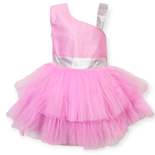 Pink party wear frock for baby girls