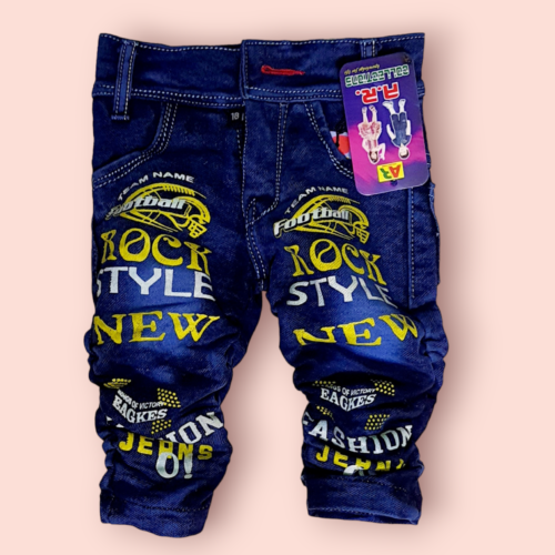 Assorted printed blue wash denim jeans for boys