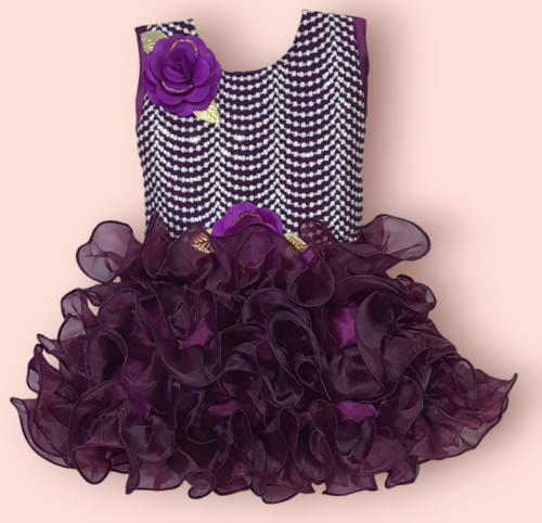 Gorgeous net embellished party wear frock for girls