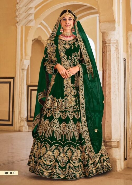 Feel like royalty in our new velvet lehenga choli