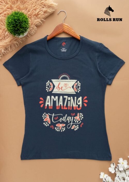 Ladies Round Neck T Shirt - Image 6