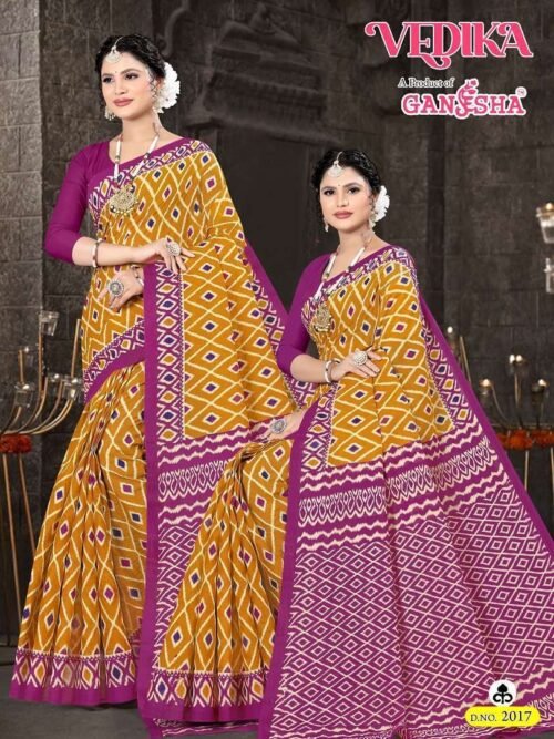 Cotton Sarees With Blouse - Image 3