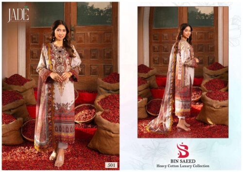 Jade bin saeed vol 5 501 506 series lawn cotton designer dress catalogue wholesale price surat gujrat 1 2024 03 16 19 49 02 | vastrmitr