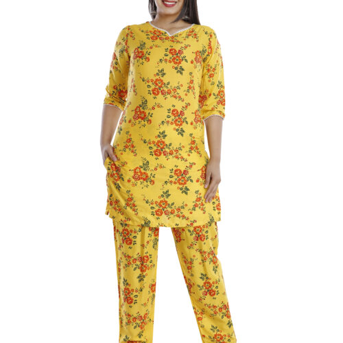 Rayon printed comfortable 2piece night suit