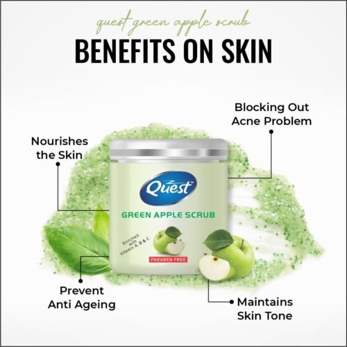 QUEST GREEN APPLE FACE SCRUB (500GM) - Image 3