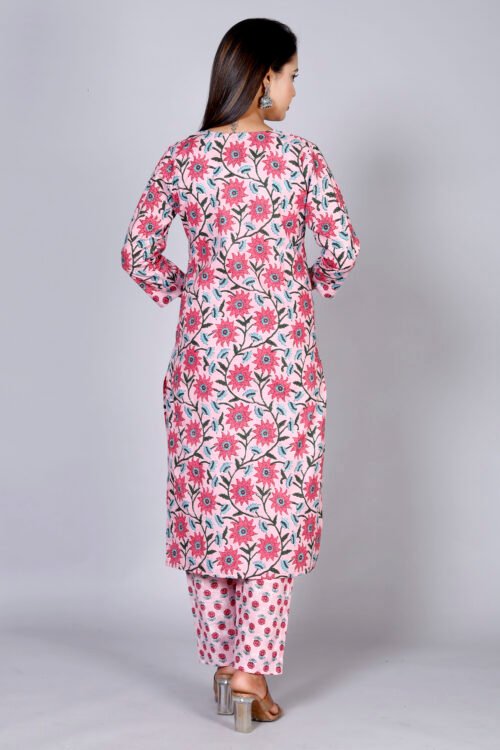 Pure Cotton 3piece printed pant set with Zari work - Image 5