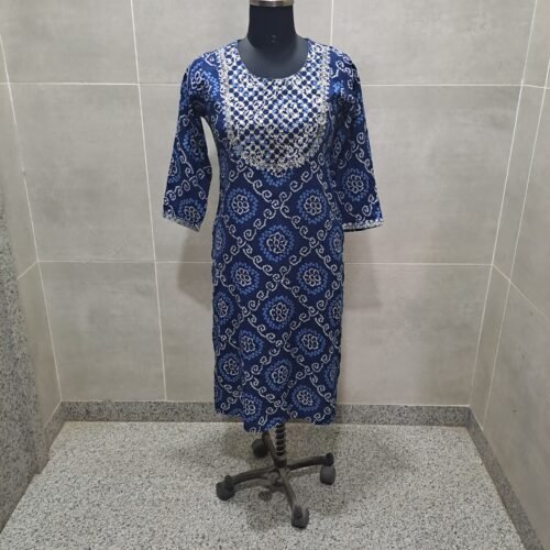 Rayon bhandej printed kurti