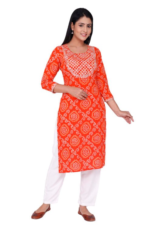 Rayon Bhandej Printed Kurti - Image 4