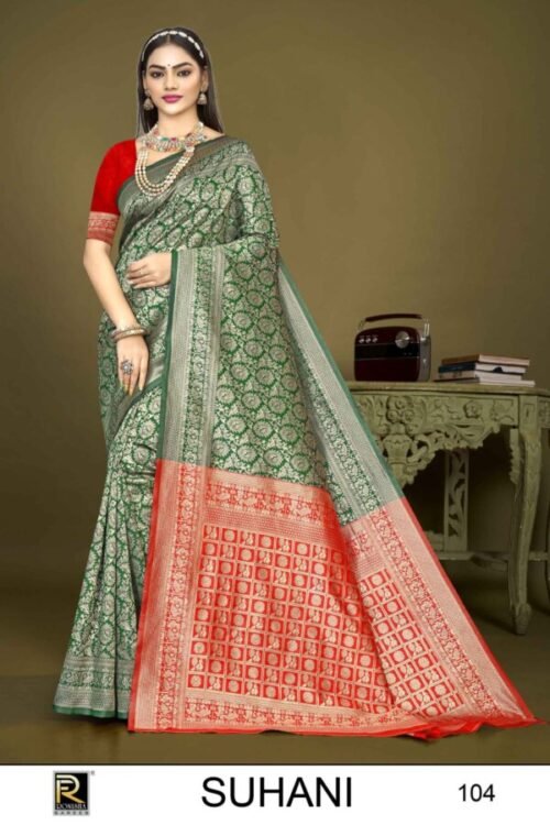 SUHANI-1 BY RONISHA SAREE BANARASI SILK PREMIUM FABRICS SUPER HIT COLLECTION SAREES - Image 4