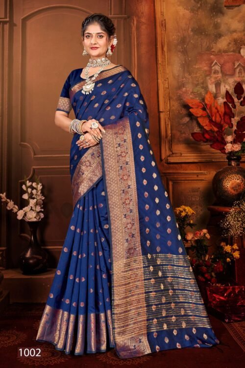 Saroj Jannat Vol.4 Soft silk saree chit pallu Saree - Image 6