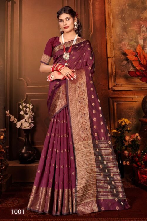 Saroj Jannat Vol.4 Soft silk saree chit pallu Saree - Image 7