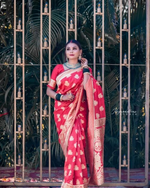 Soft lichi silk saree