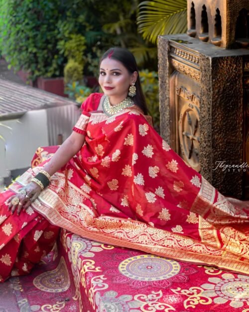 Soft lichi silk saree - Image 3