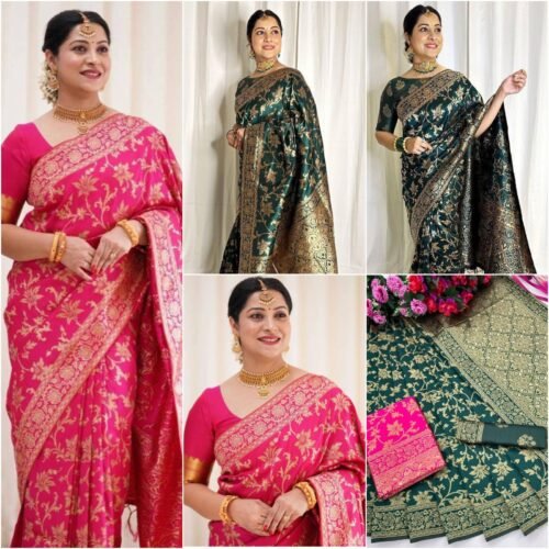 Banarsi soft lichi silk saree