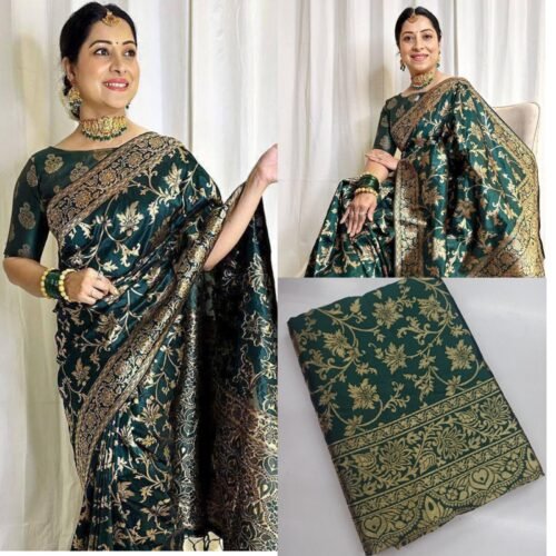 Banarsi soft lichi silk saree - Image 2