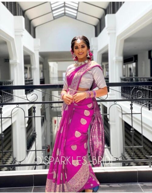 Soft lichi silk saree - Image 3