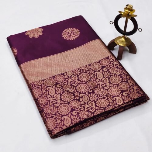 Soft Lichi Silk Saree - Image 3