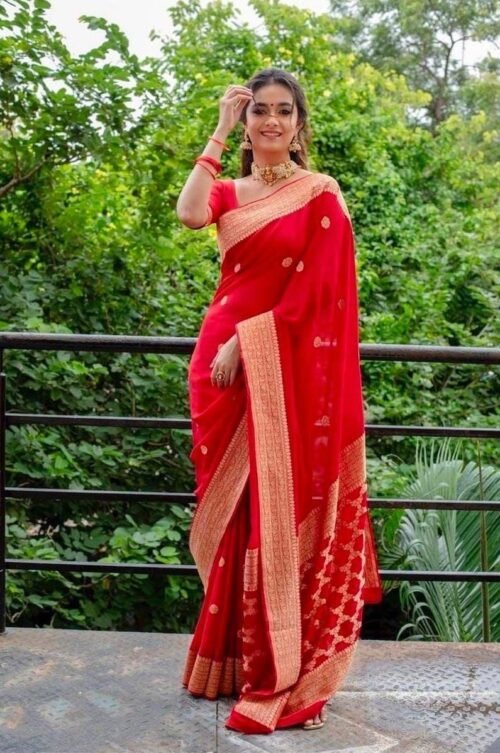 Soft lichi silk saree