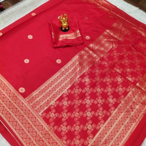 Soft lichi silk saree - Image 4