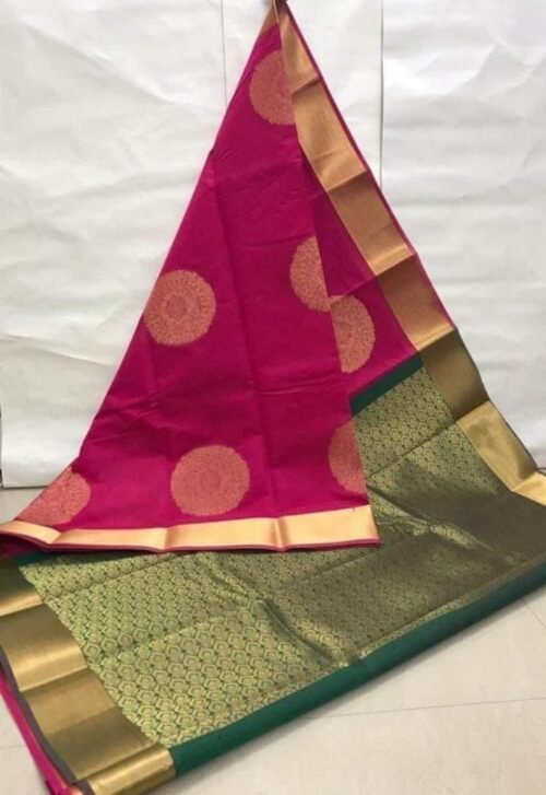 Soft lichi silk saree - Image 5