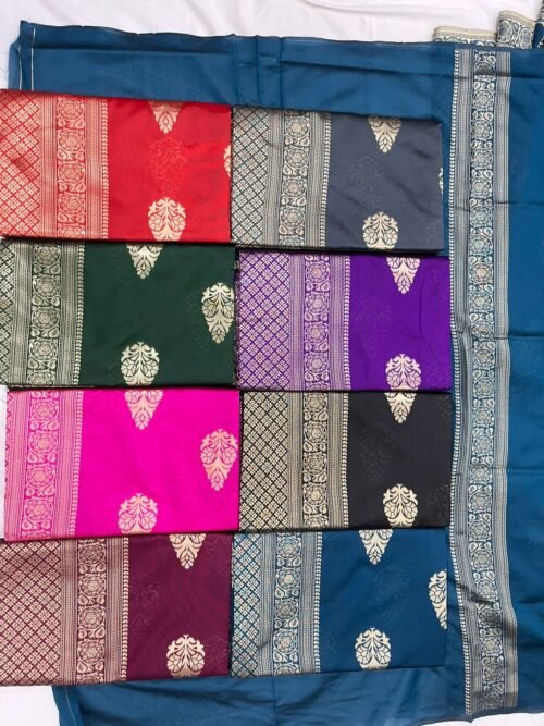 Soft lichi silk saree - Image 9