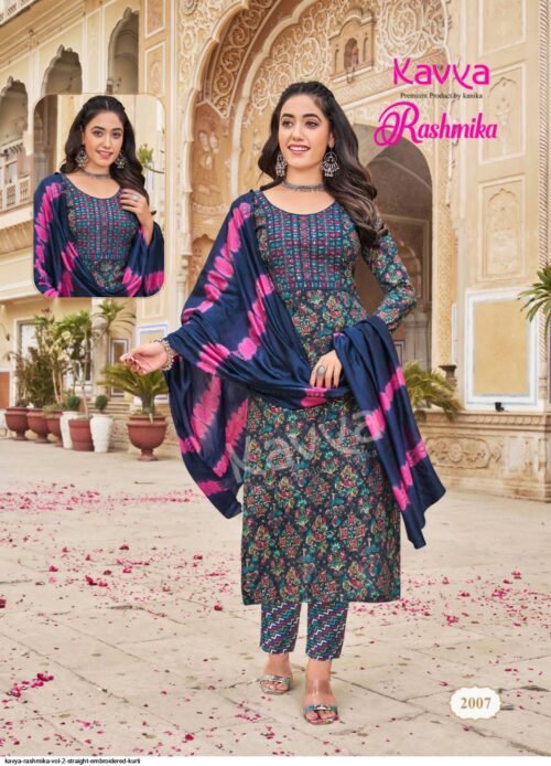 Kavya rashmika vol 2 straight embroidered kurti 4373 | vastrmitr