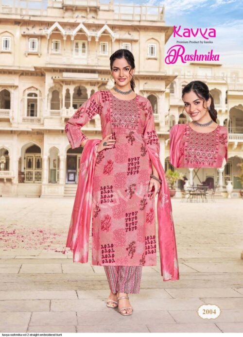 Kavya rashmika vol 2 straight embroidered kurti 8258 | vastrmitr