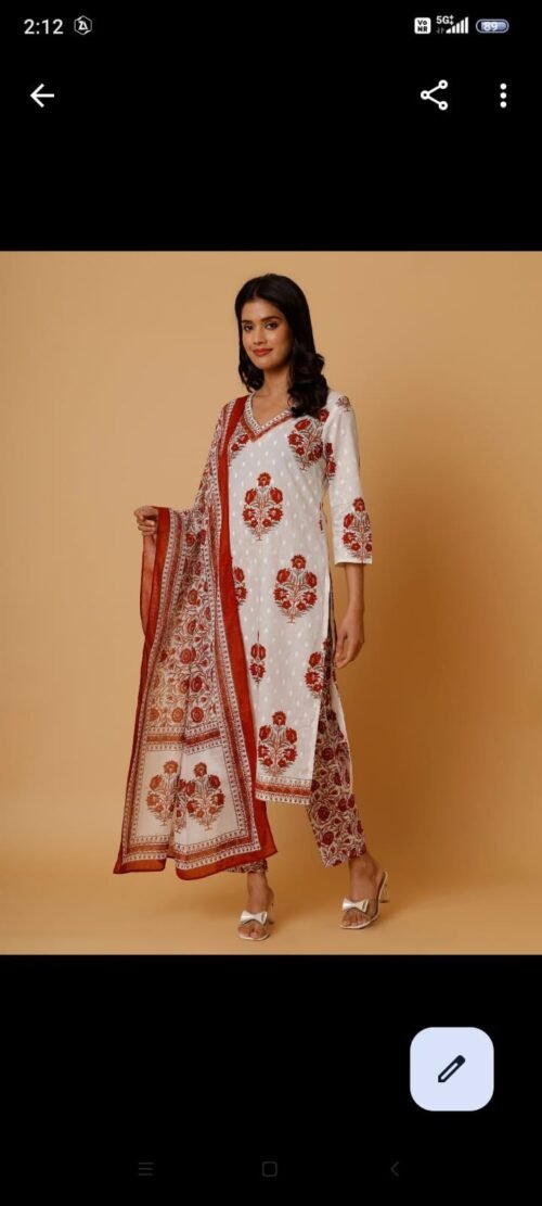 BRANDED. 3PIC SET KURTI. PANT. DUPATTA - Image 12