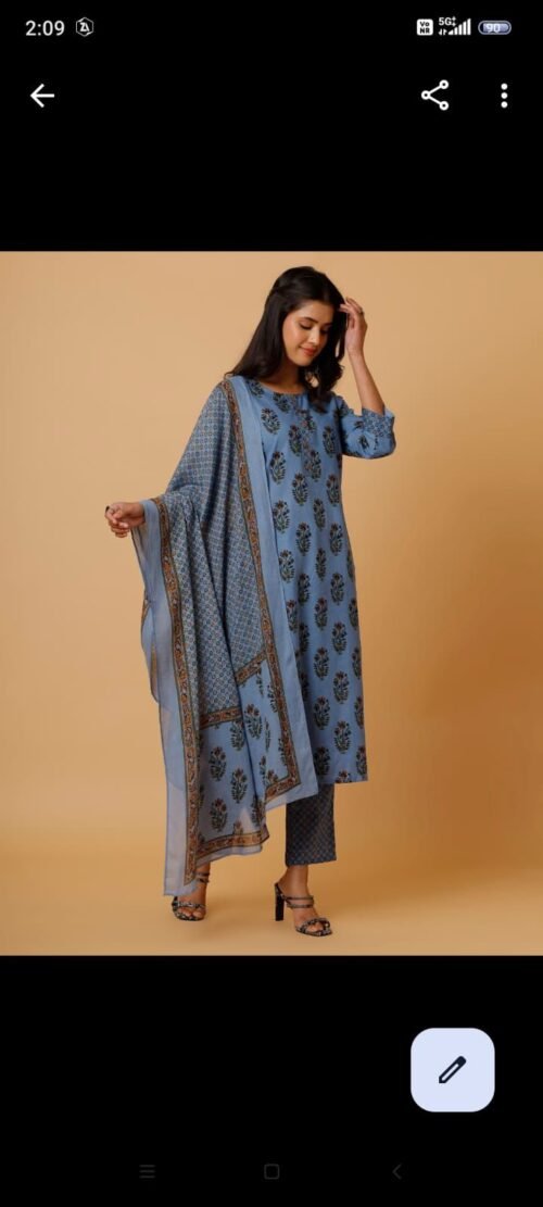 BRANDED. 3PIC SET KURTI. PANT. DUPATTA - Image 6