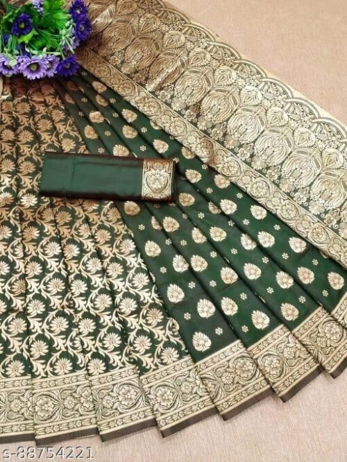 LICHI BANARASI SAREE COLLECTION FULL SIZE WITH BLOUSE - Image 13