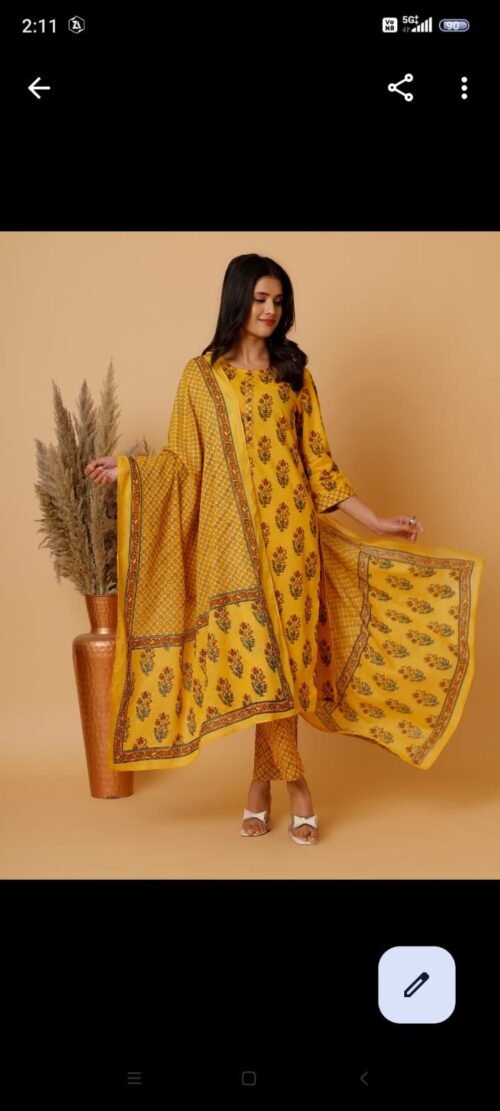 BRANDED. 3PIC SET KURTI. PANT. DUPATTA - Image 3