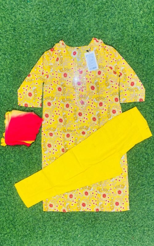 BRANDED. 3PIC SET KURTI. PANT. DUPATTA - Image 4