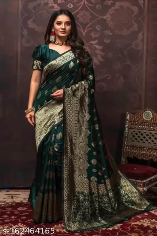 LICHI BANARASI SAREE COLLECTION FULL SIZE WITH BLOUSE - Image 7