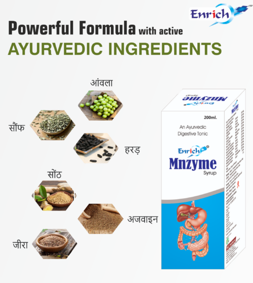 ENRICH PLUS MNZYME SYRUP AN AYURVEDIC DIGESTIVE TONIC (PACK OF 1) - Image 3