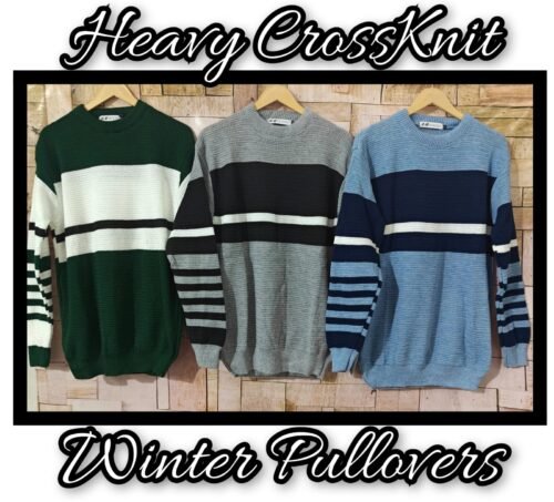 HEAVY CROSSKNIT PULLOVERS AUTOSTRIPER DESIGHN BIO DYED YARN THREAD - Image 2