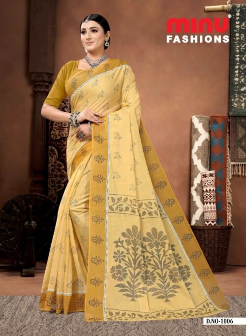 Minu cotton Indian Saree - Image 5