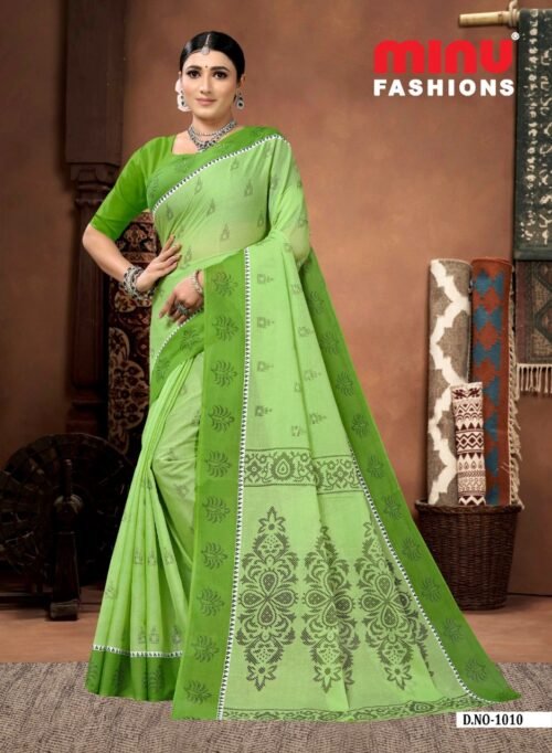 Minu cotton Indian Saree - Image 7