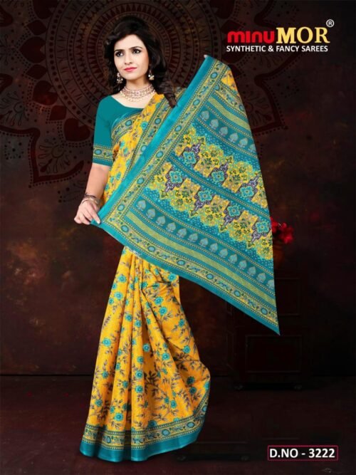 Minu Mix Cotton Printed Designer Saree - Image 2