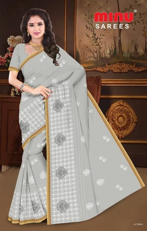 Minu Premium Cotton Embroidered Designer Saree - Image 4