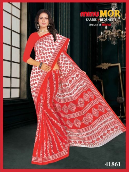 Minu South Cotton Designer Saree