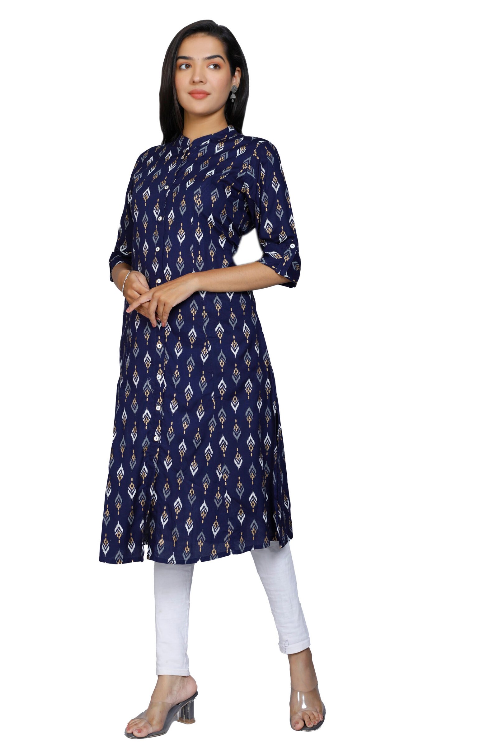 Rayon Princess Cut, Mandarin collar Kurti 2 Rayon Princess Cut, Mandarin collar Kurti - Image 2