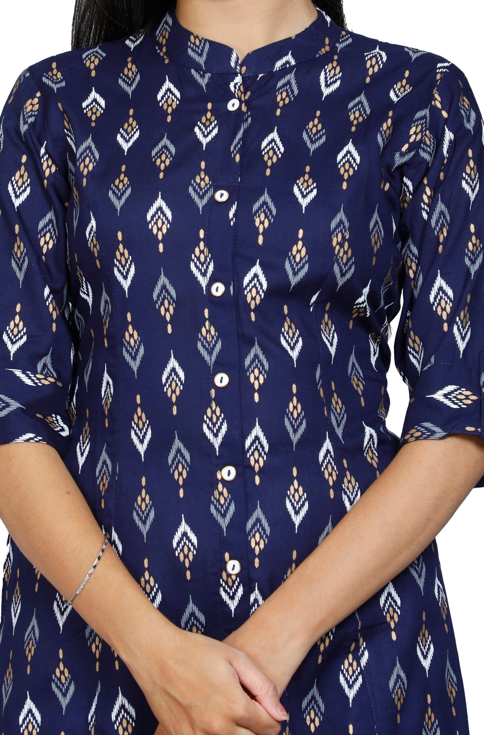 Rayon Princess Cut, Mandarin collar Kurti 5 Rayon Princess Cut, Mandarin collar Kurti - Image 5