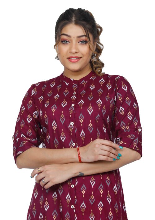 Rayon Princess Cut, Mandarin collar Kurti - Image 4