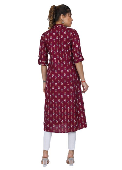 Rayon Princess Cut, Mandarin collar Kurti - Image 6